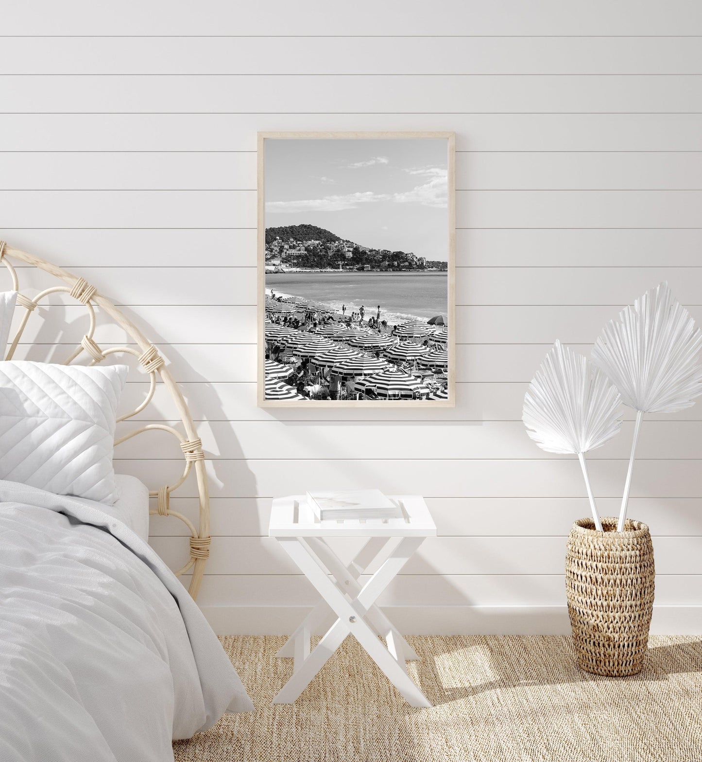 Black and White Cote d'Azur Beach Club Umbrellas II | French Riviera Photography Print - Departures Print Shop
