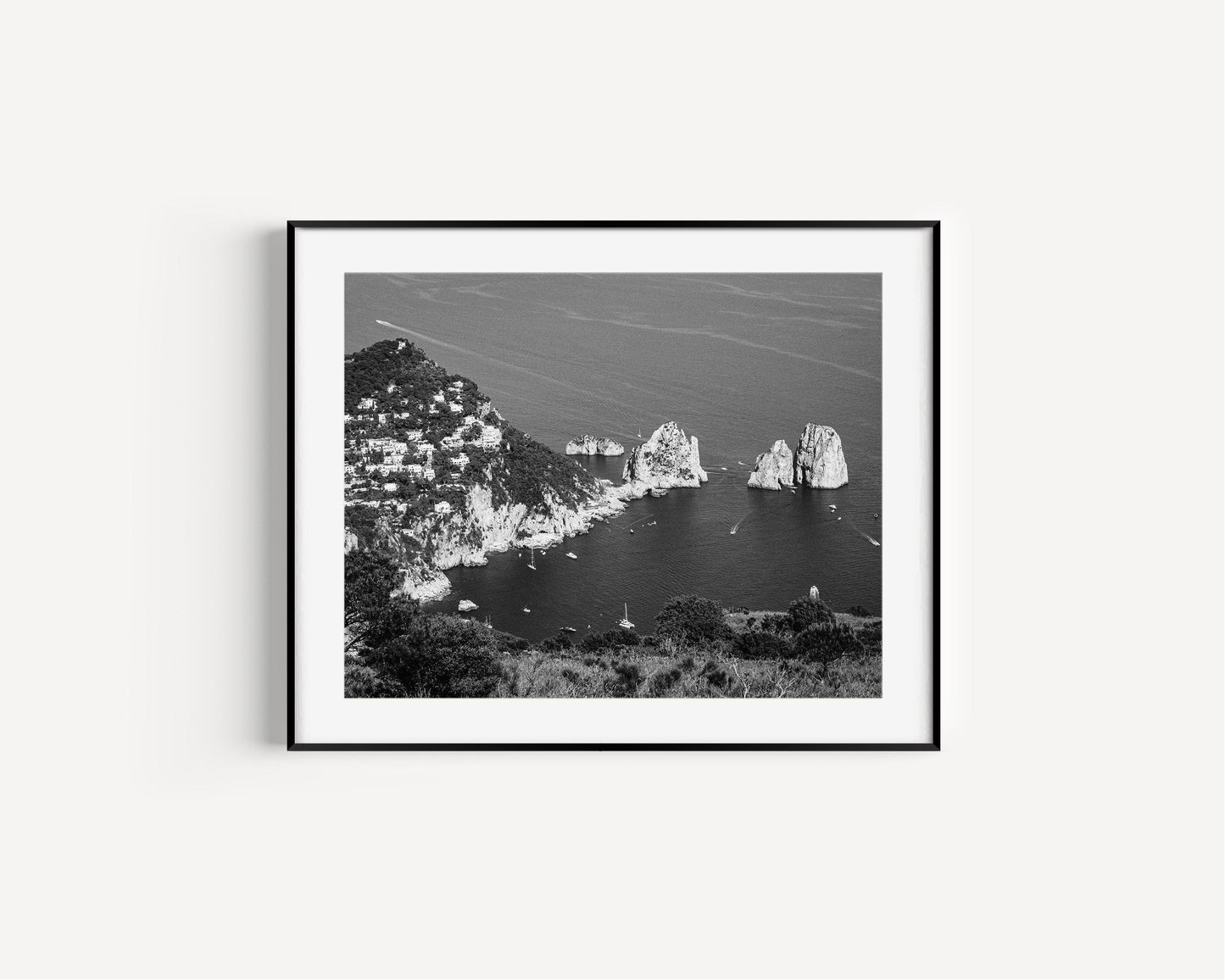 Black and White Faraglioni Rocks II | Capri Italy Photography Print - Departures Print Shop