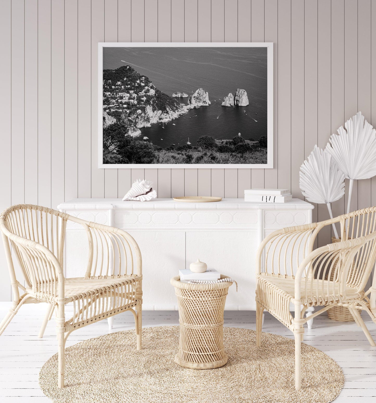 Black and White Faraglioni Rocks II | Capri Italy Photography Print - Departures Print Shop