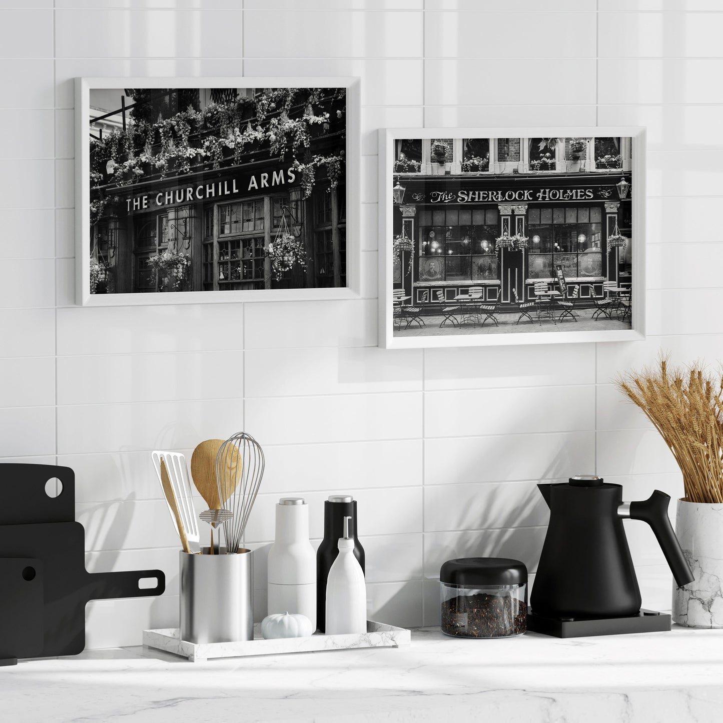 Black and White London Pub Print Set II - Departures Print Shop