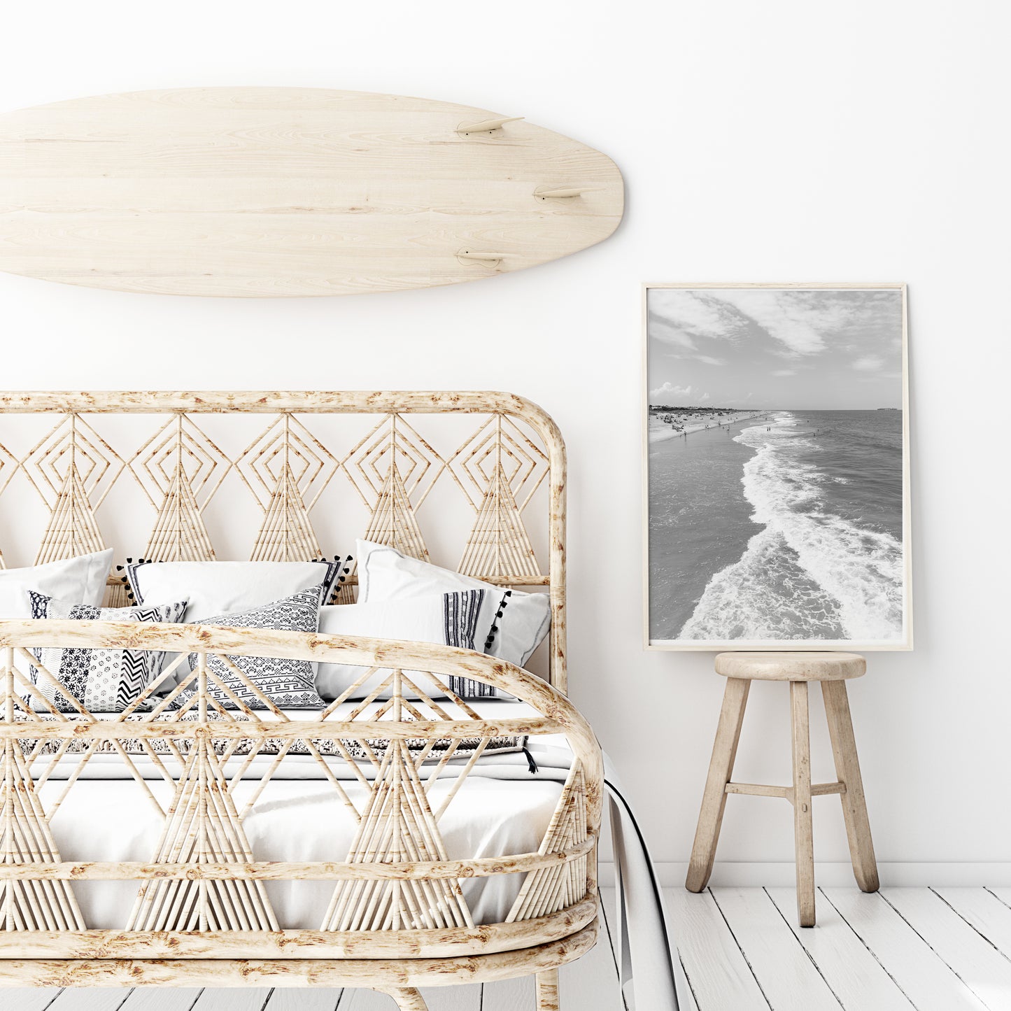 Black and White Tybee Island Beach Print