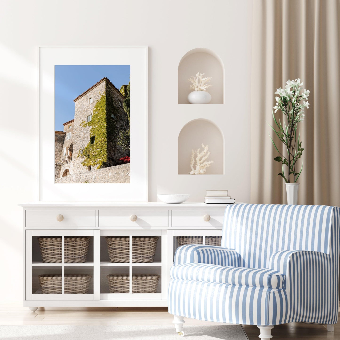 Photograph of Eze Village on the French Riviera, showcasing stone buildings and Mediterranean views