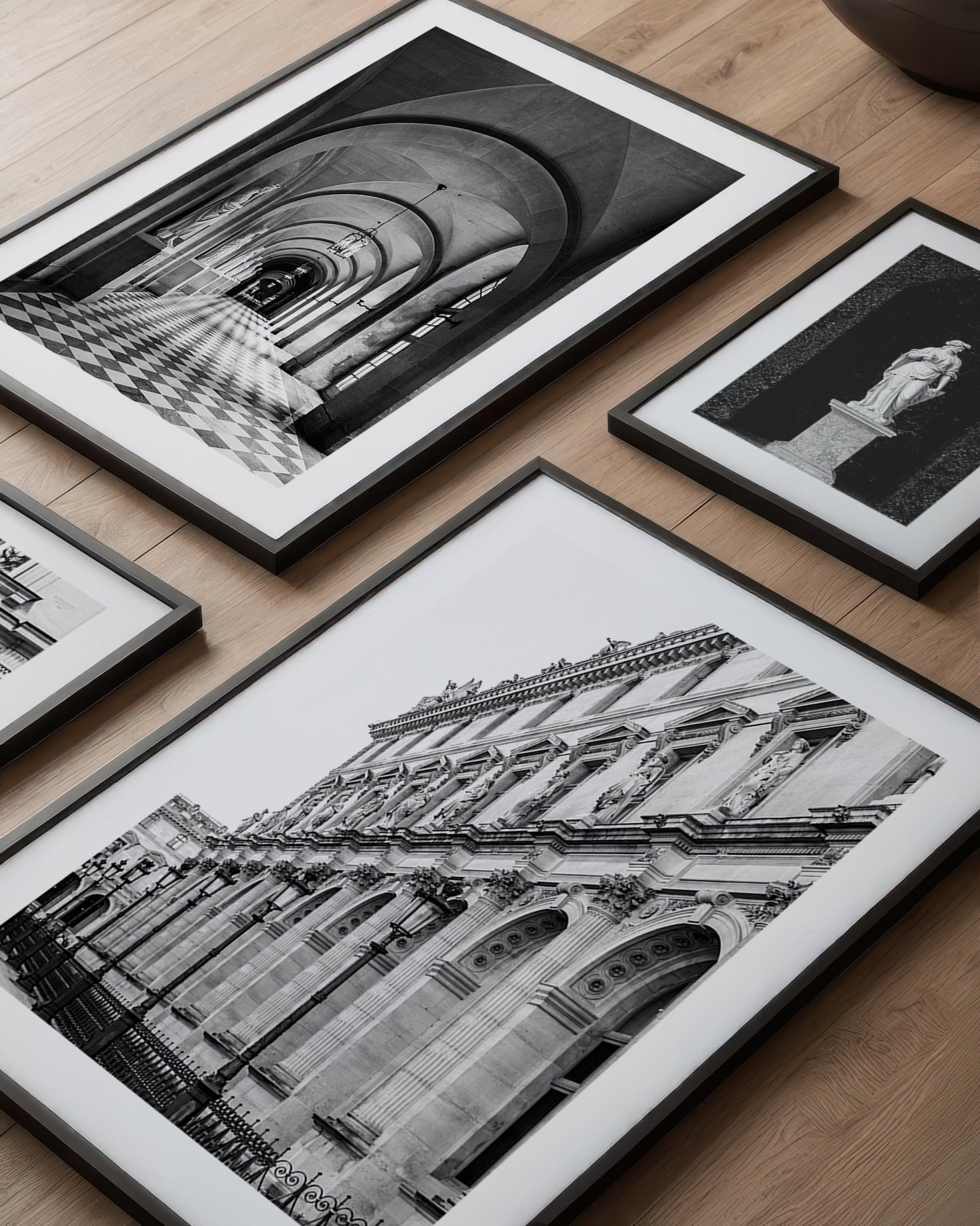 Black and White Louvre Museum Lamppost Print
