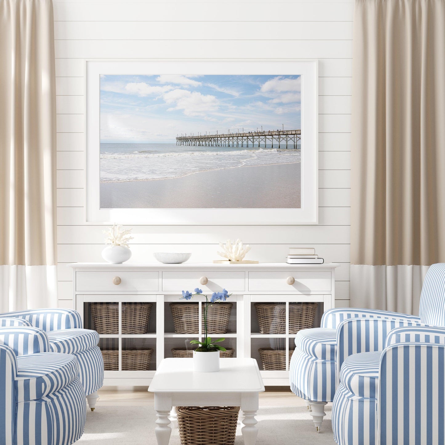 Ocean Isle Fishing Pier Beach Photography Print - Departures Print Shop