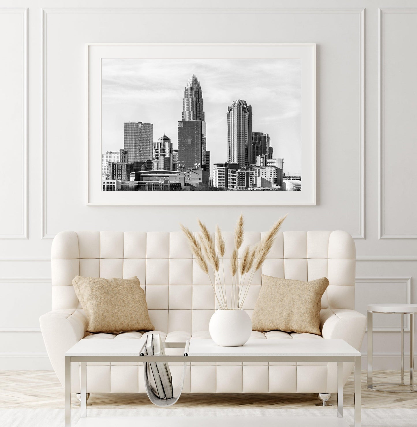 Black and White Charlotte Skyline Print III | Charlotte Photography Print - Departures Print Shop