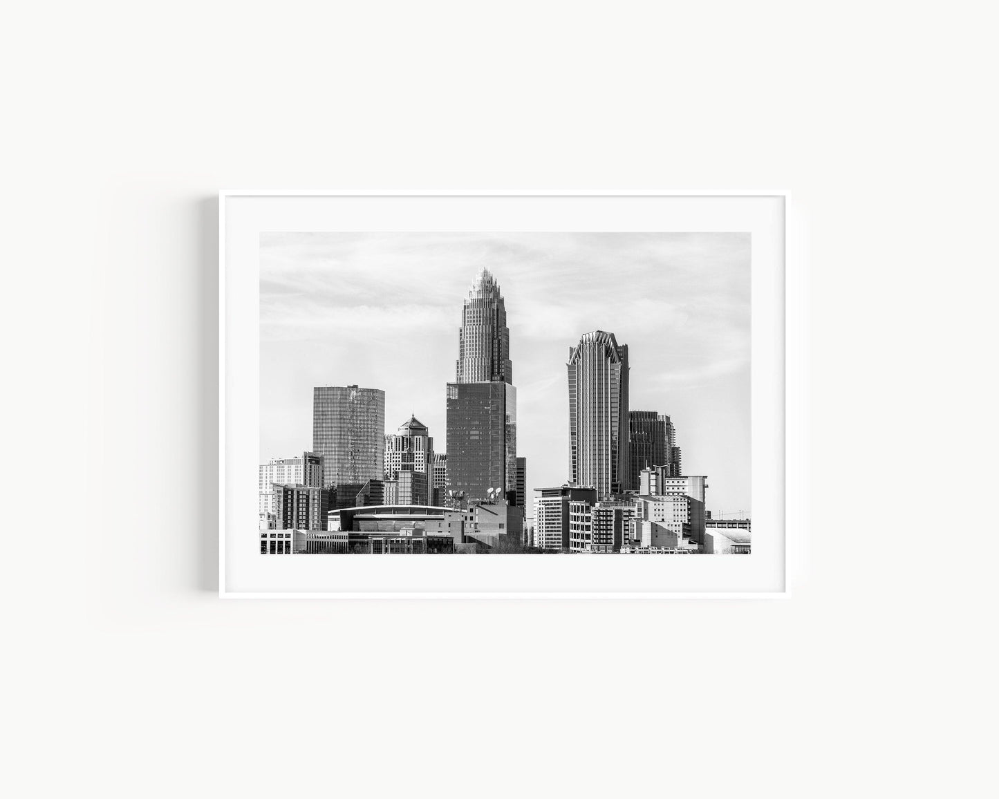 Black and White Charlotte Skyline Print III | Charlotte Photography Print - Departures Print Shop