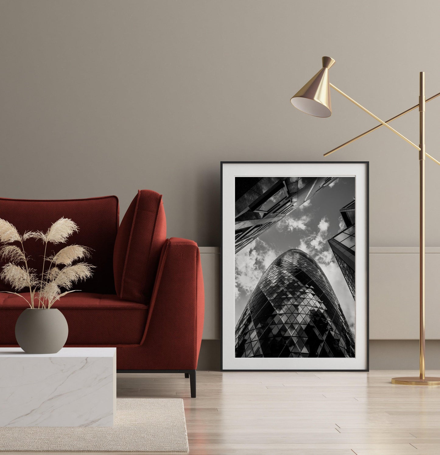 Black and White Gherkin Building Photography Print | London Photography Print - Departures Print Shop