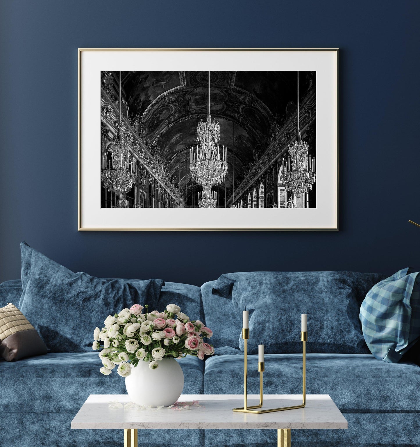 B&W Versailles Hall of Mirrors | France Print - Departures Print Shop