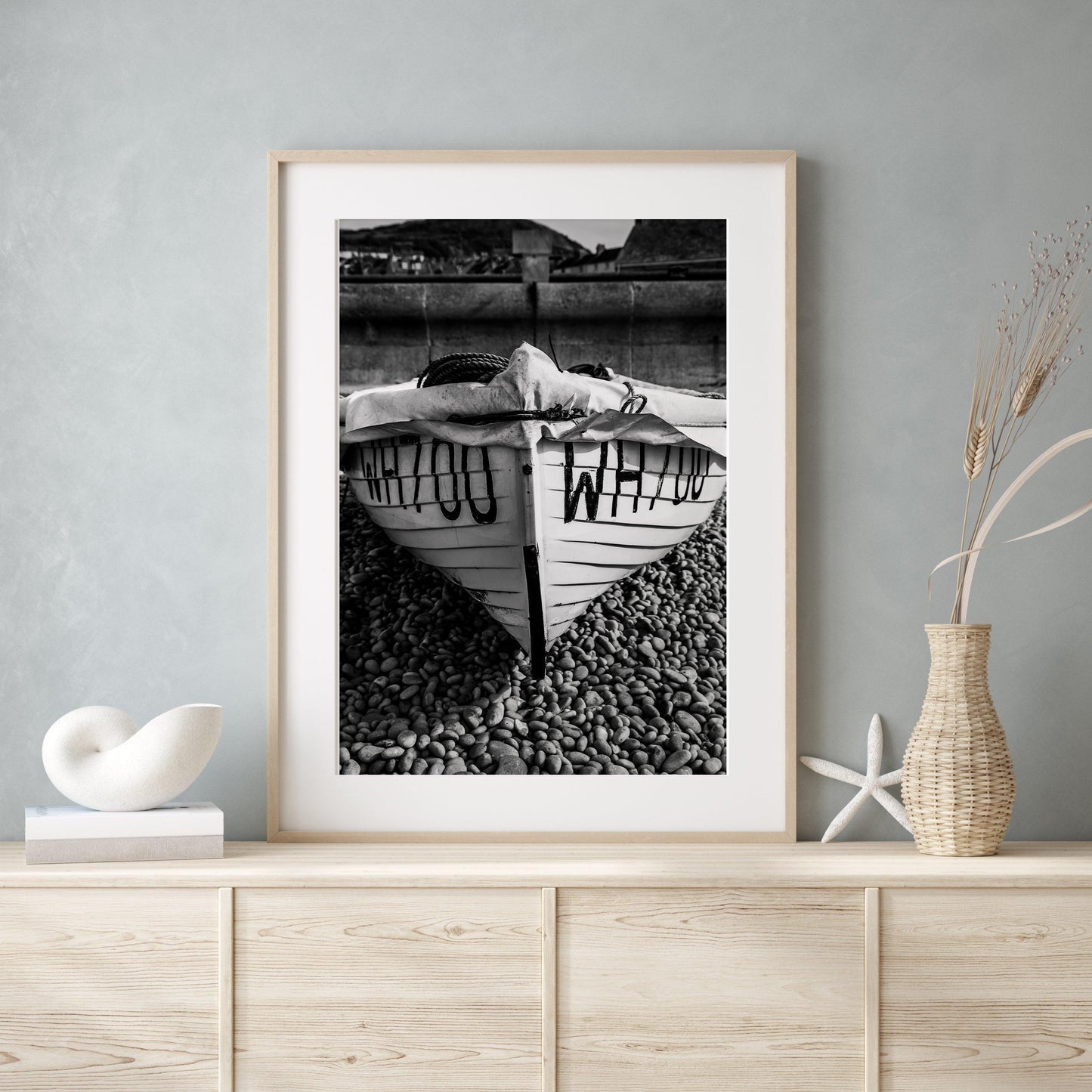 Black and White Wooden Boat Photography II | Beach Photography Print - Departures Print Shop