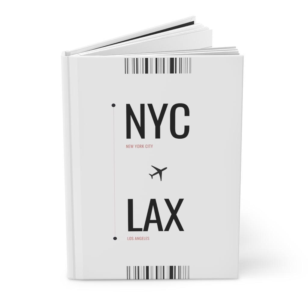 NYC to LAX | Boarding Pass Travel Notebook - Departures Print Shop
