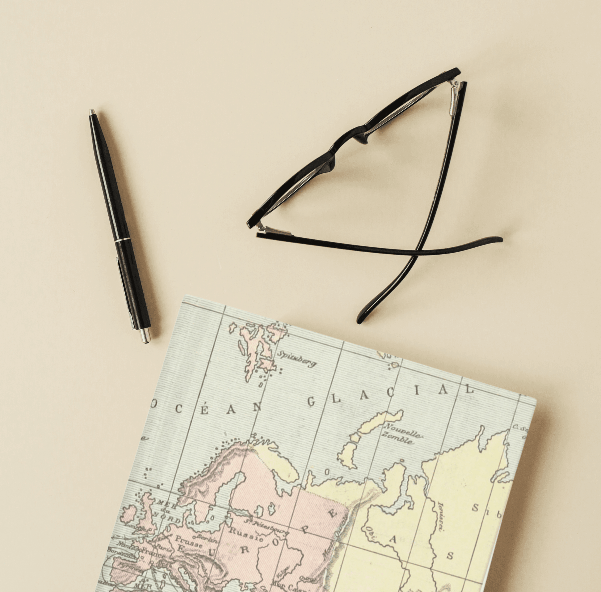 All Around The World Vintage Map Notebook - Departures Print Shop