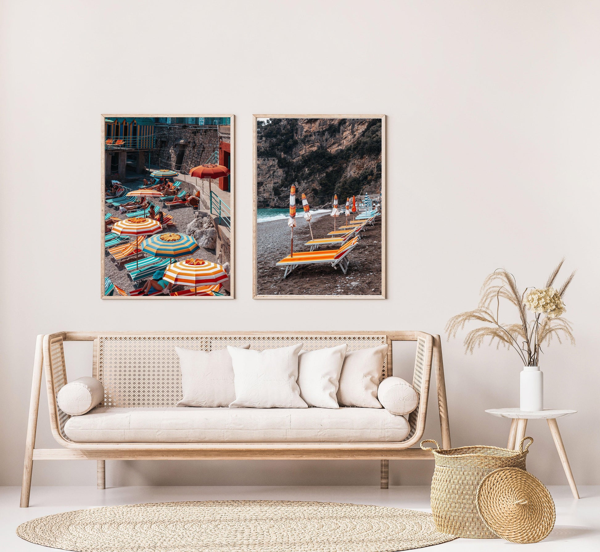 Amalfi Coast Beach Umbrella Print Set | Italy Photography Prints - Departures Print Shop