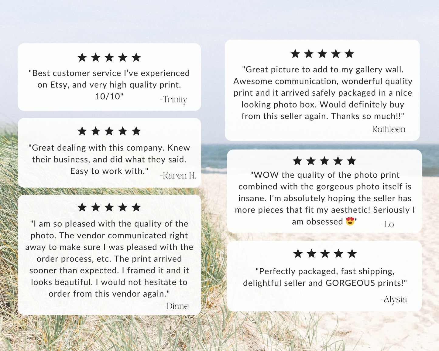 Departures Print Shop 5-star reviews