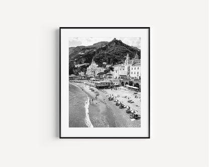 Black and White Amalfi Coast Beach Print II | Amalfi Coast Italy Photography - Departures Print Shop