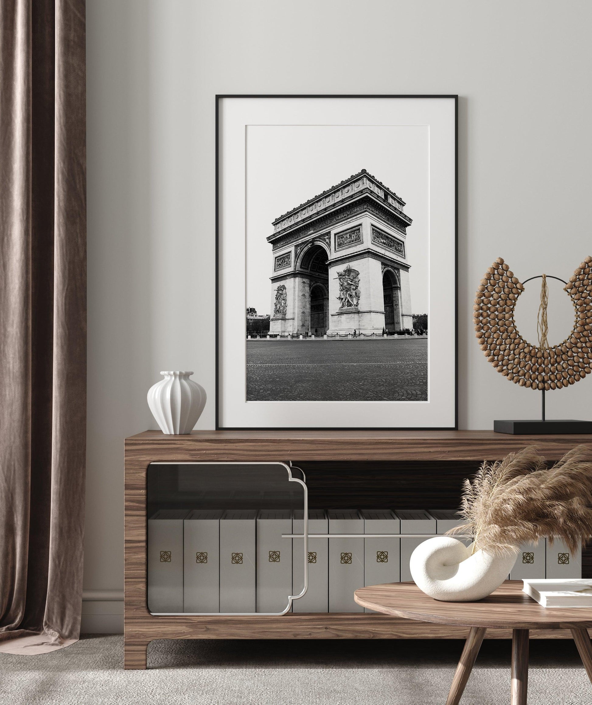 Black and White Arc de Triomphe II | Paris Photography Print - Departures Print Shop