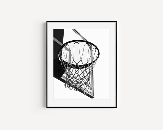 Black and White Basketball Hoop Print - Departures Print Shop