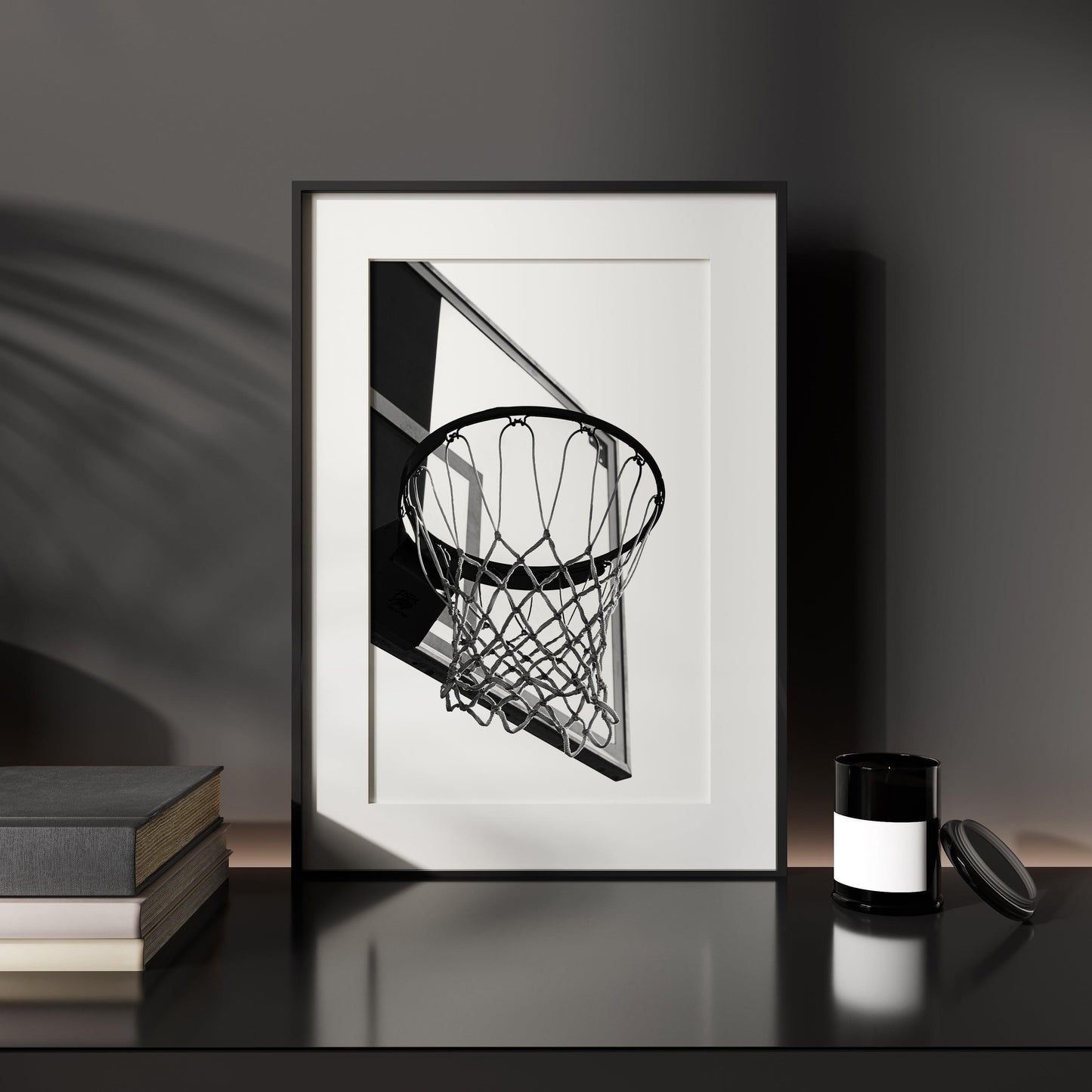 Black and White Basketball Hoop Print - Departures Print Shop