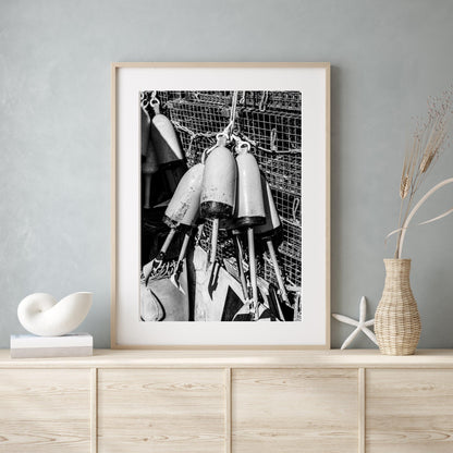 Black and White Buoys Print II - Departures Print Shop