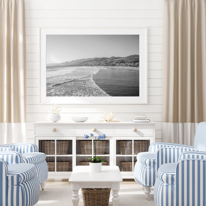 Black and White Santa Monica Beach Print