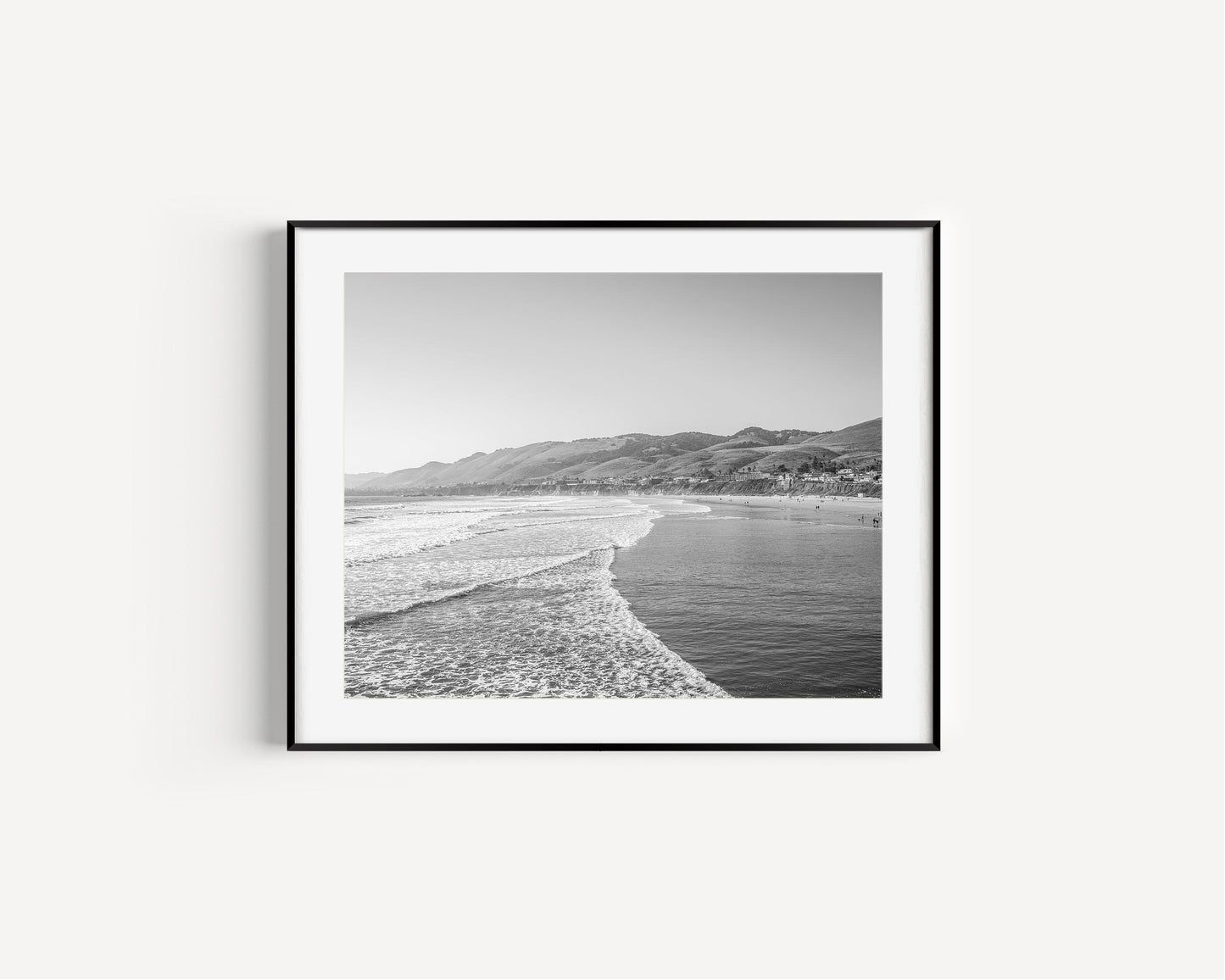 Black and White Santa Monica Beach Print