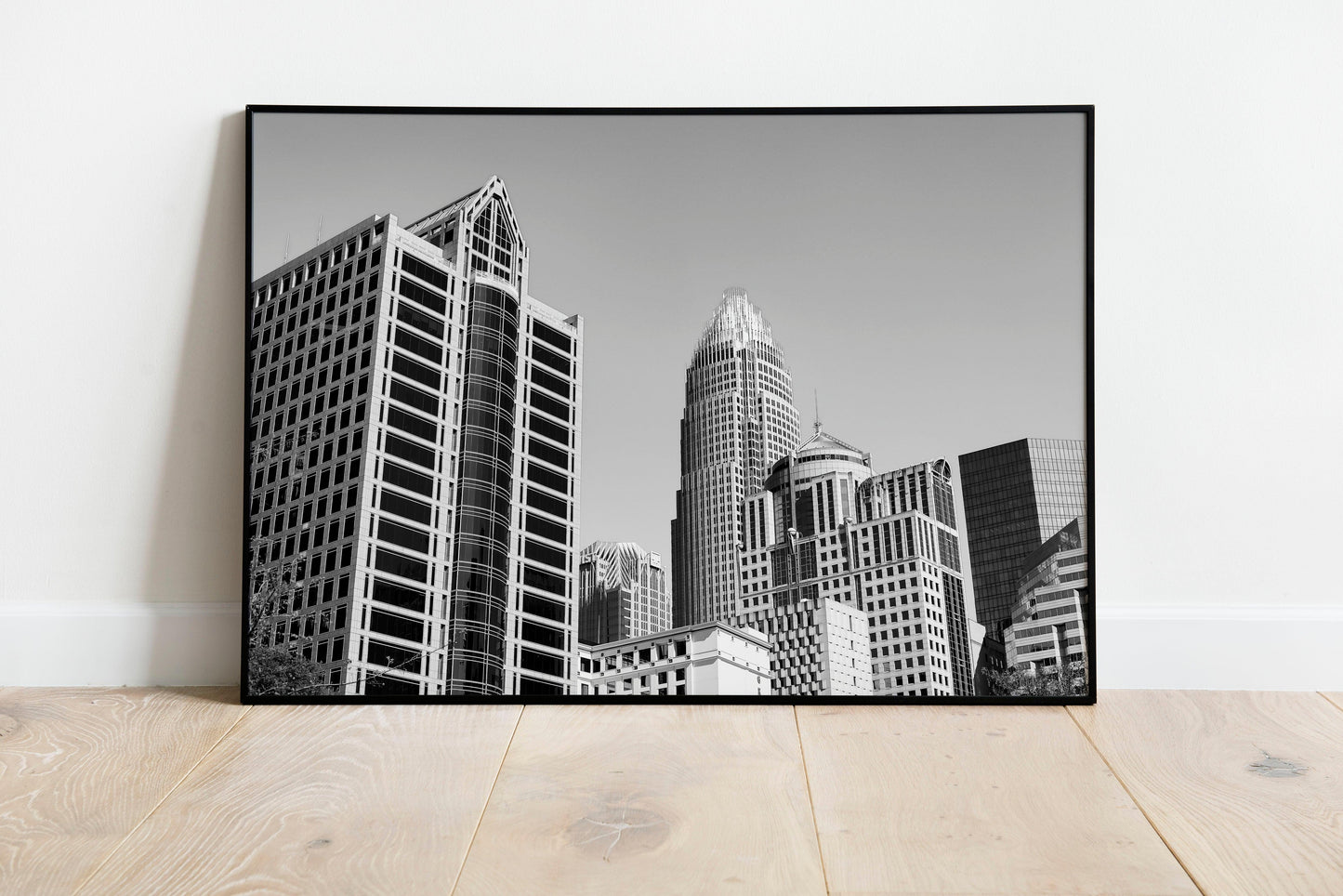 Black and White Charlotte Skyline Print V | Charlotte Photography Print - Departures Print Shop