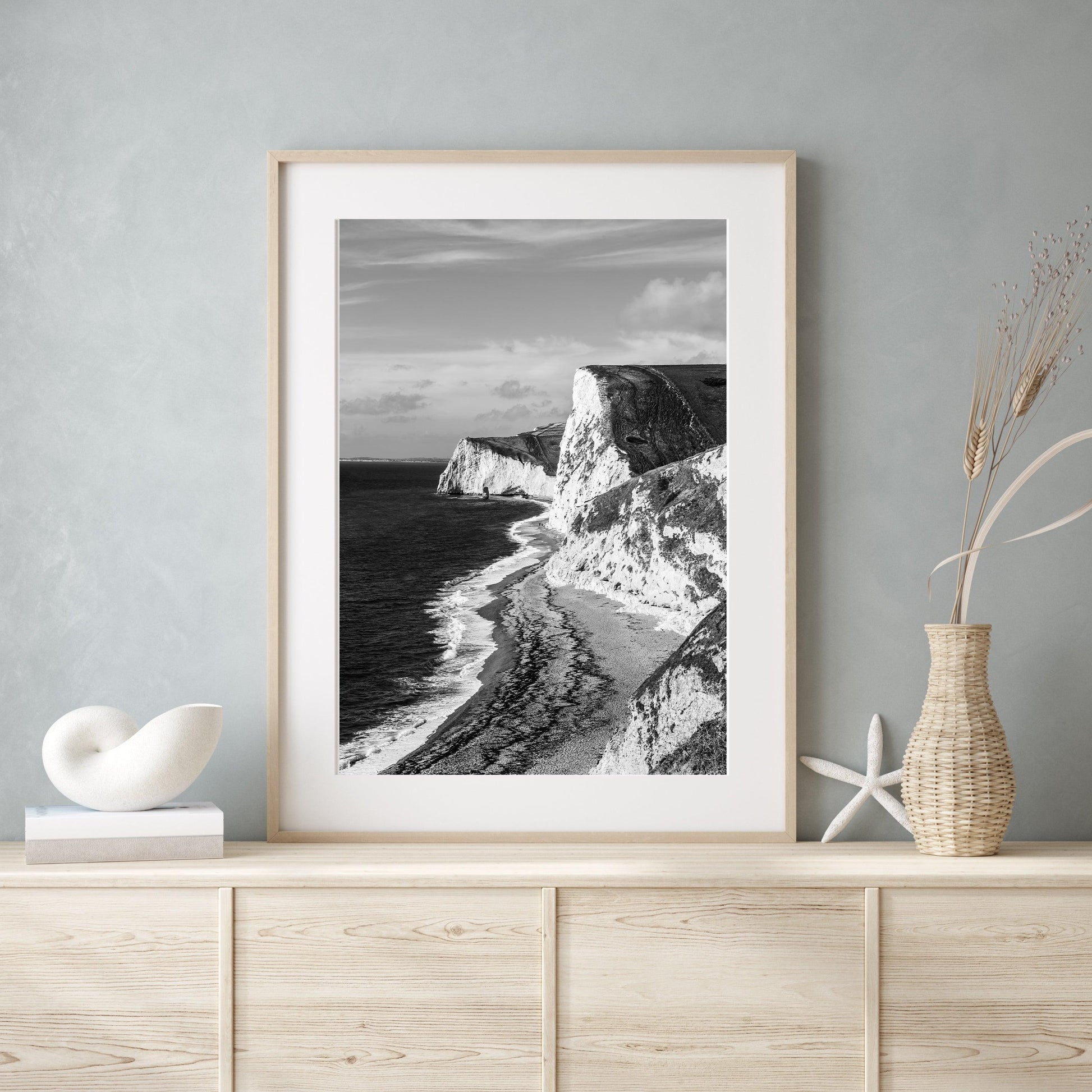 Black and White Coastal Cliffs Jurassic Coast Photography Print - Departures Print Shop