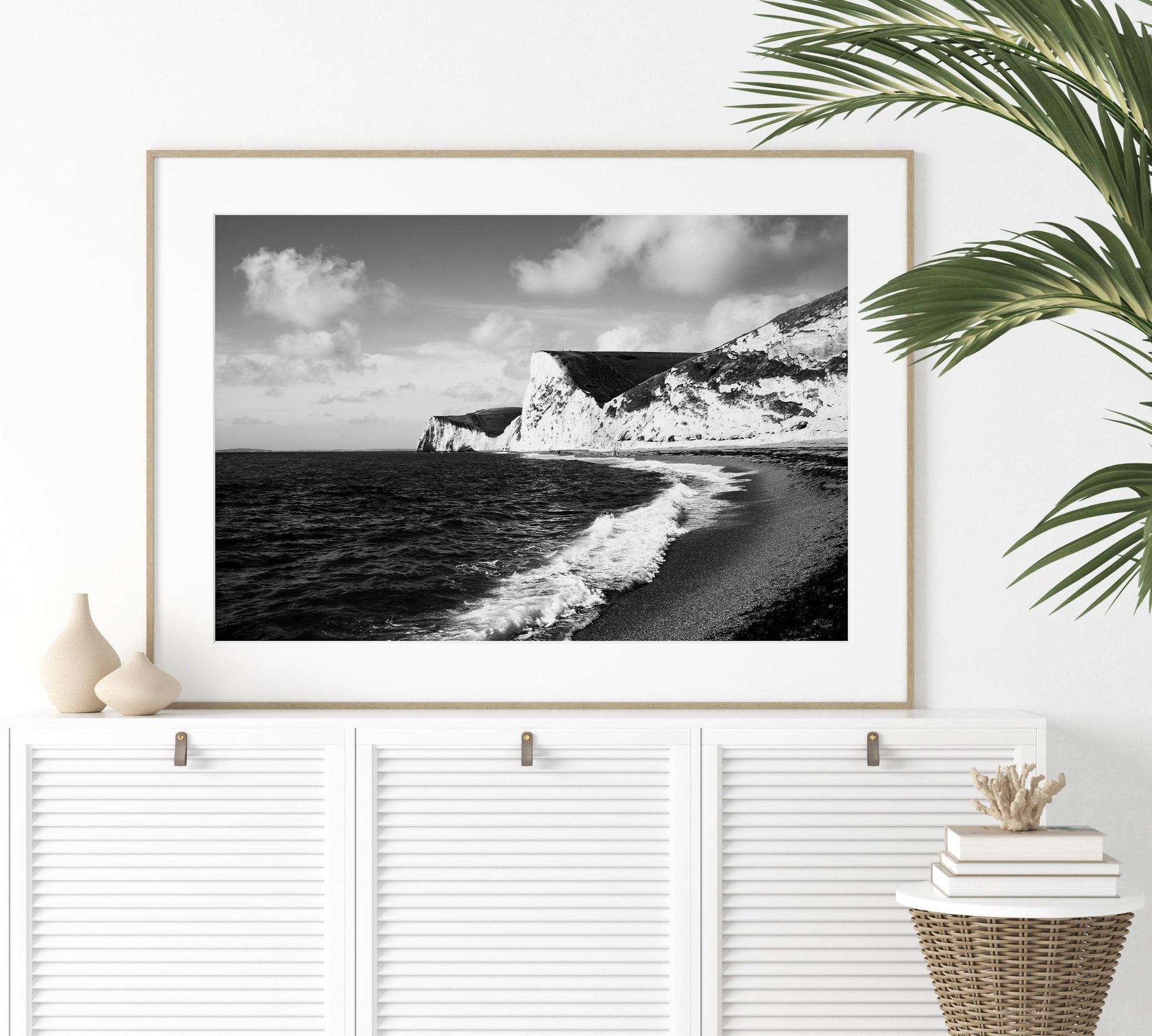 Black and White Coastal Cliffs Jurassic Coast Photography Print II - Departures Print Shop