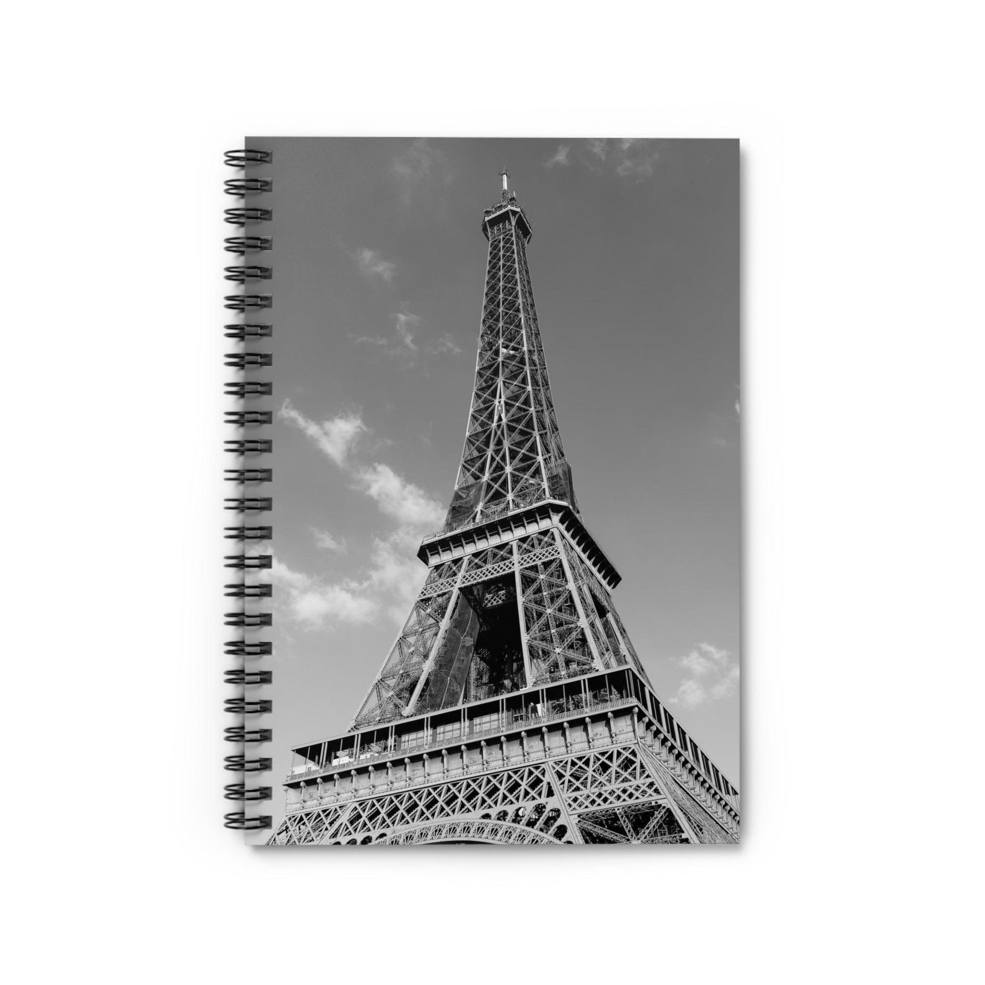 Black and White Eiffel Tower Spiral Notebook - Departures Print Shop
