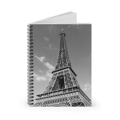 Black and White Eiffel Tower Spiral Notebook - Departures Print Shop