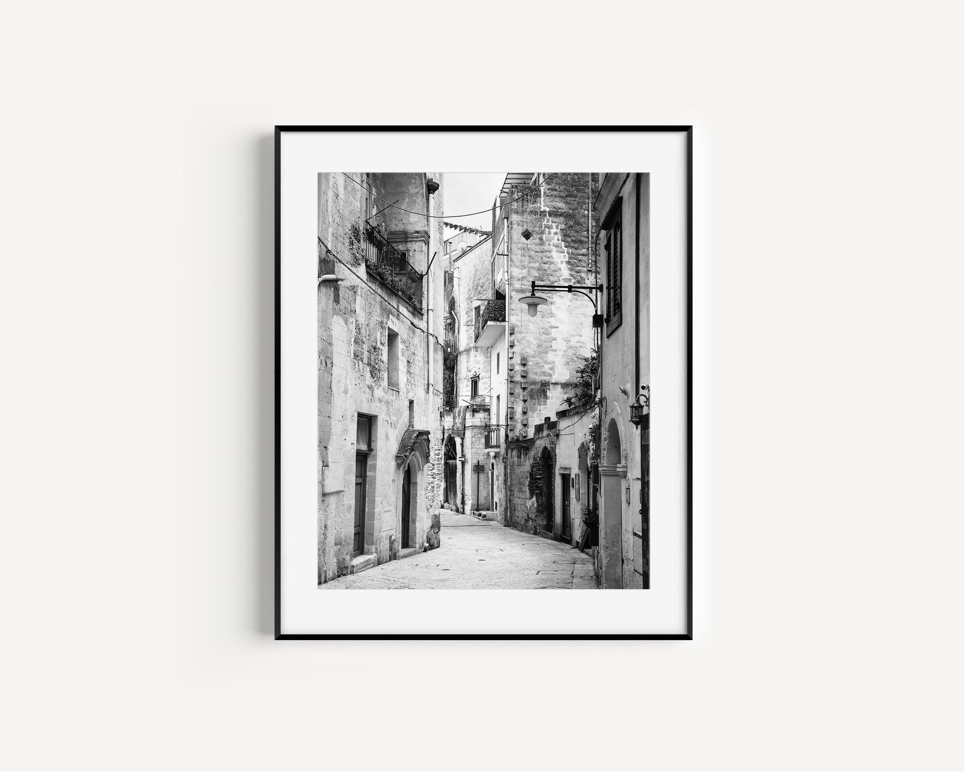 Black and White European Alleyway | Italy Photography Print - Departures Print Shop