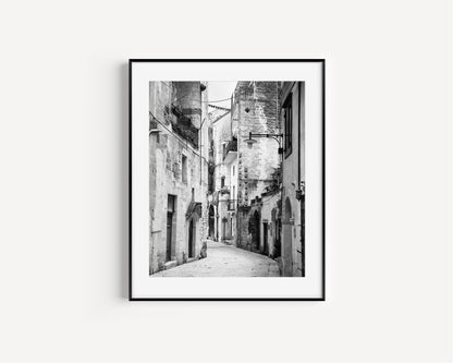 Black and White European Alleyway | Italy Photography Print - Departures Print Shop