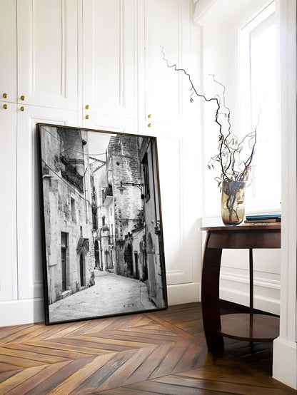 Black and White European Alleyway | Italy Photography Print - Departures Print Shop