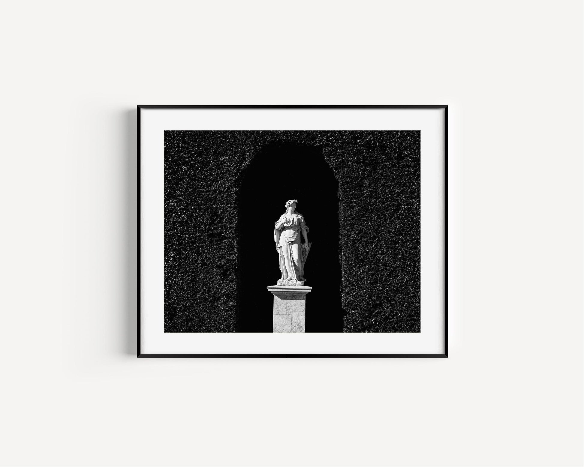 Black and White Gardens of Versailles Statue II | France Photography Print - Departures Print Shop