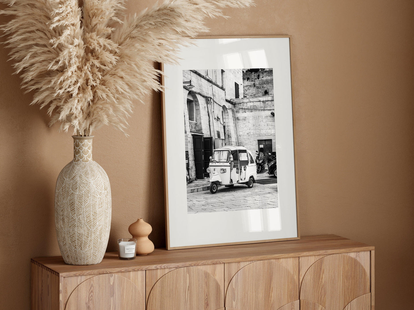 Black and White Italian Rickshaw Print - Departures Print Shop