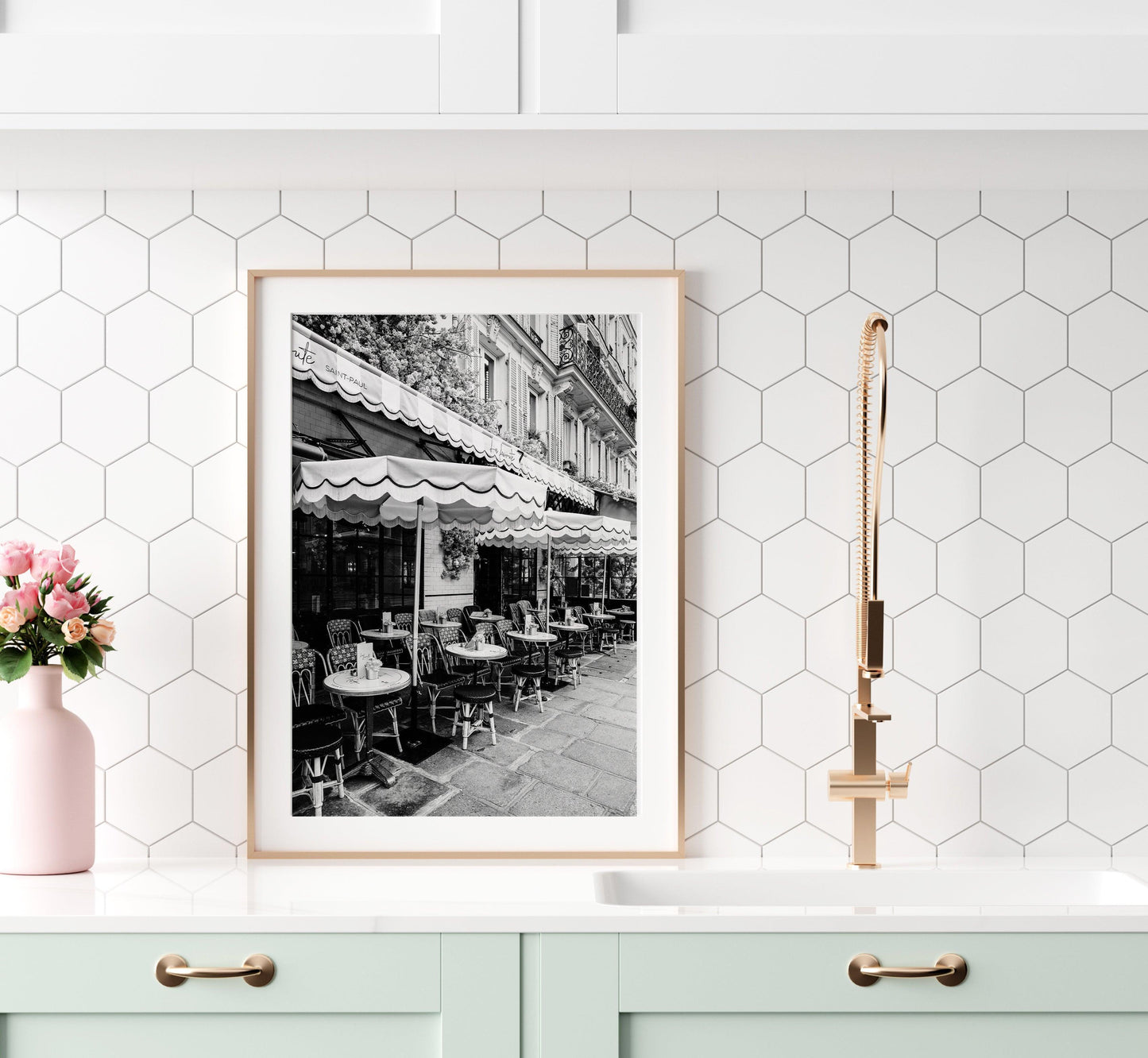 Black and White La Favorite Parisian Cafe Print | Paris Photography Print - Departures Print Shop