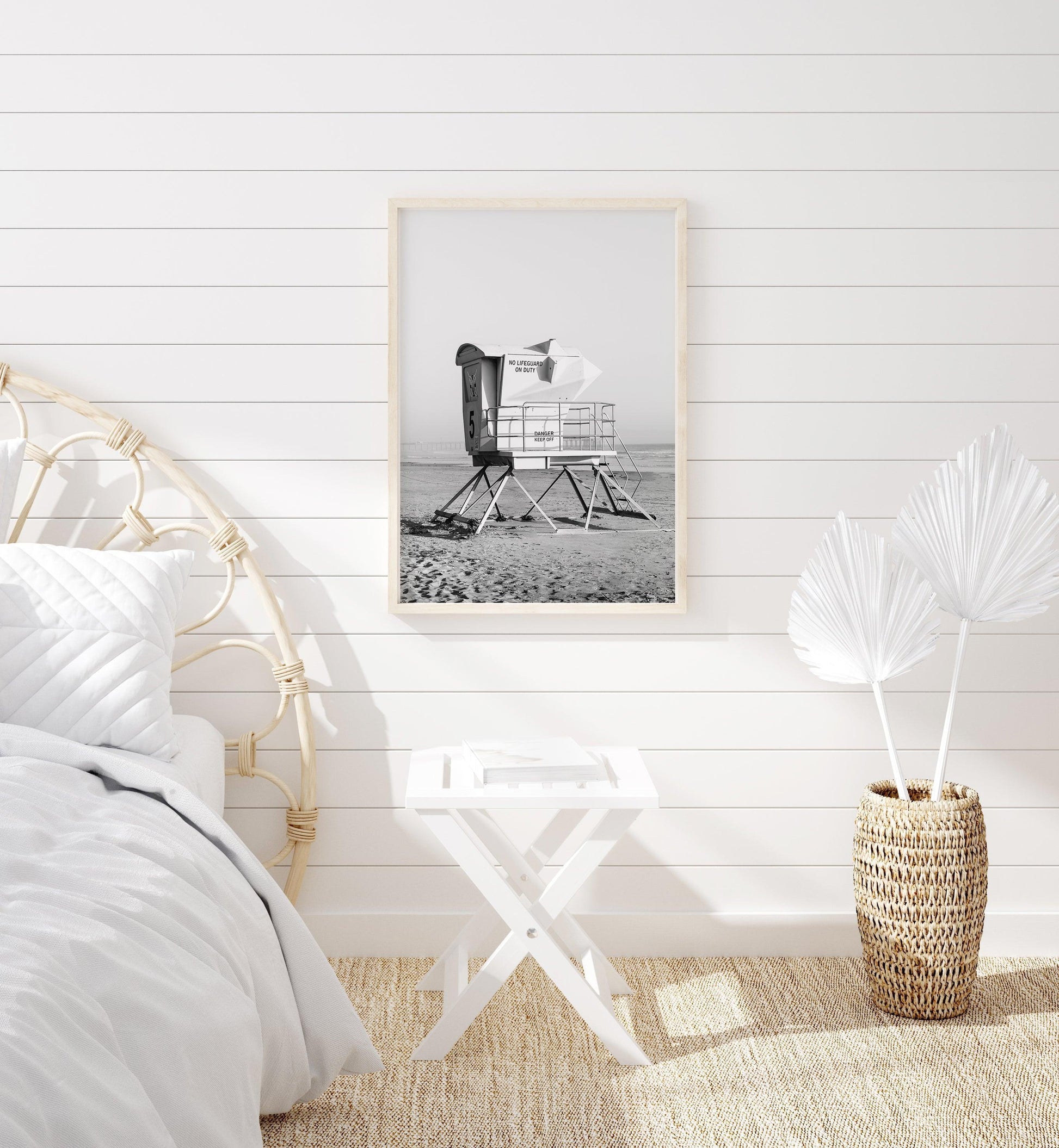 Black and White Lifeguard Tower Print III - Departures Print Shop