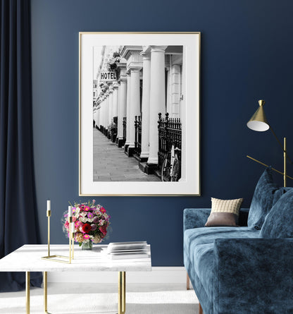 Black and White London Hotel Print