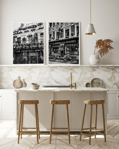 Black and White London Pub Print Set - Departures Print Shop