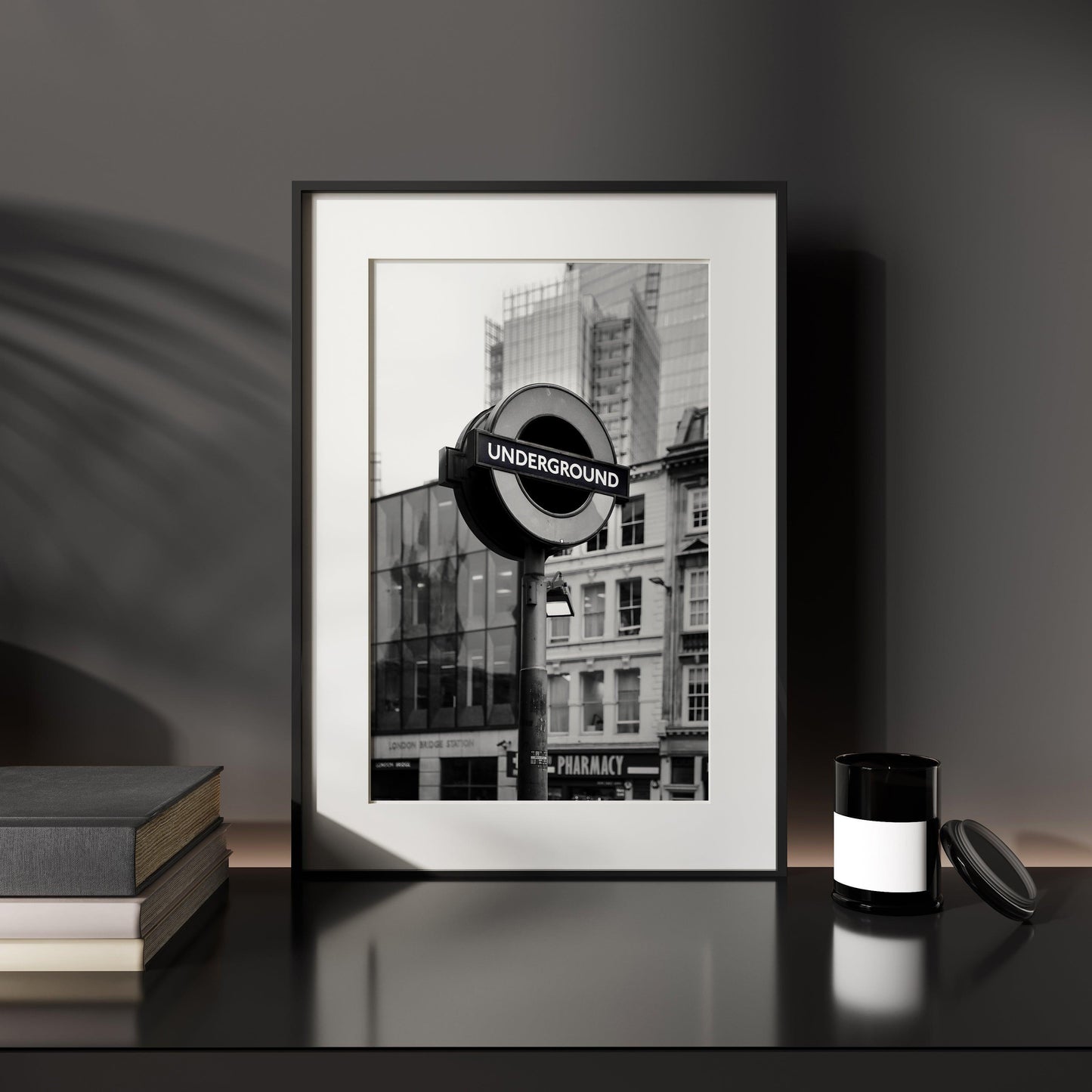 Black and White London Underground Print - Departures Print Shop