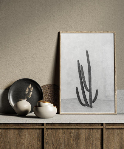 Black and White Cactus Print | Cabo Mexico Print