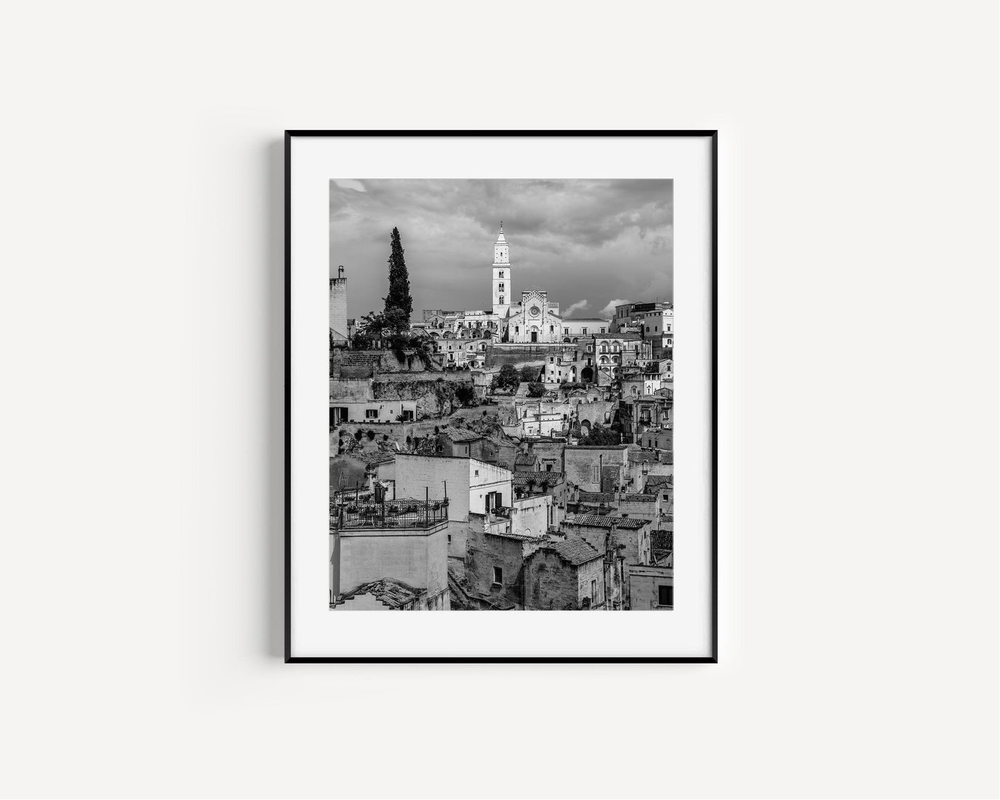 Black and White Matera Cityscape III | Italy Photography Print - Departures Print Shop