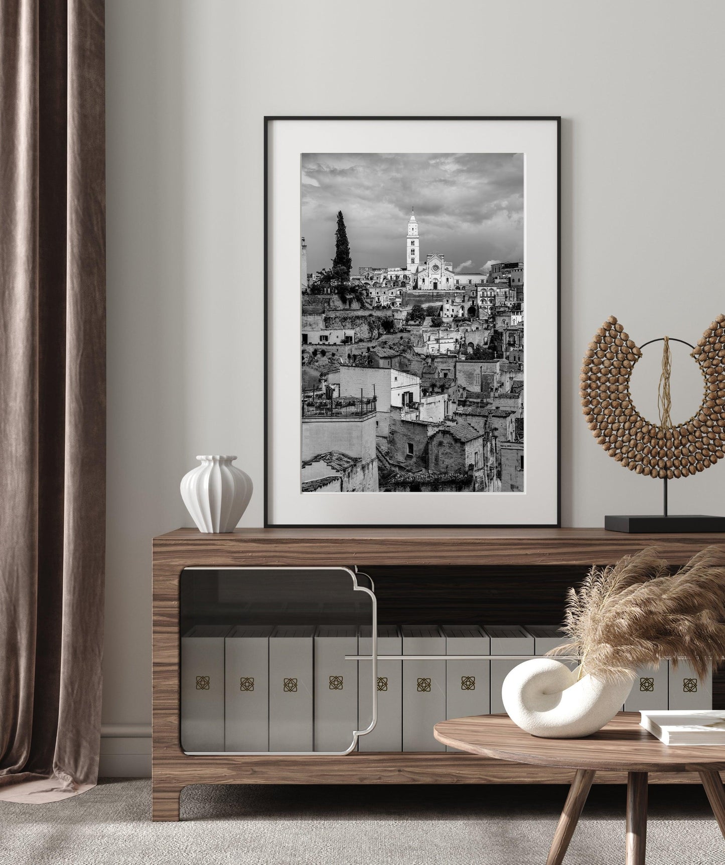 Black and White Matera Cityscape III | Italy Photography Print - Departures Print Shop