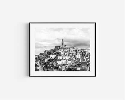 Black and White Matera Cityscape V | Italy Photography Print - Departures Print Shop