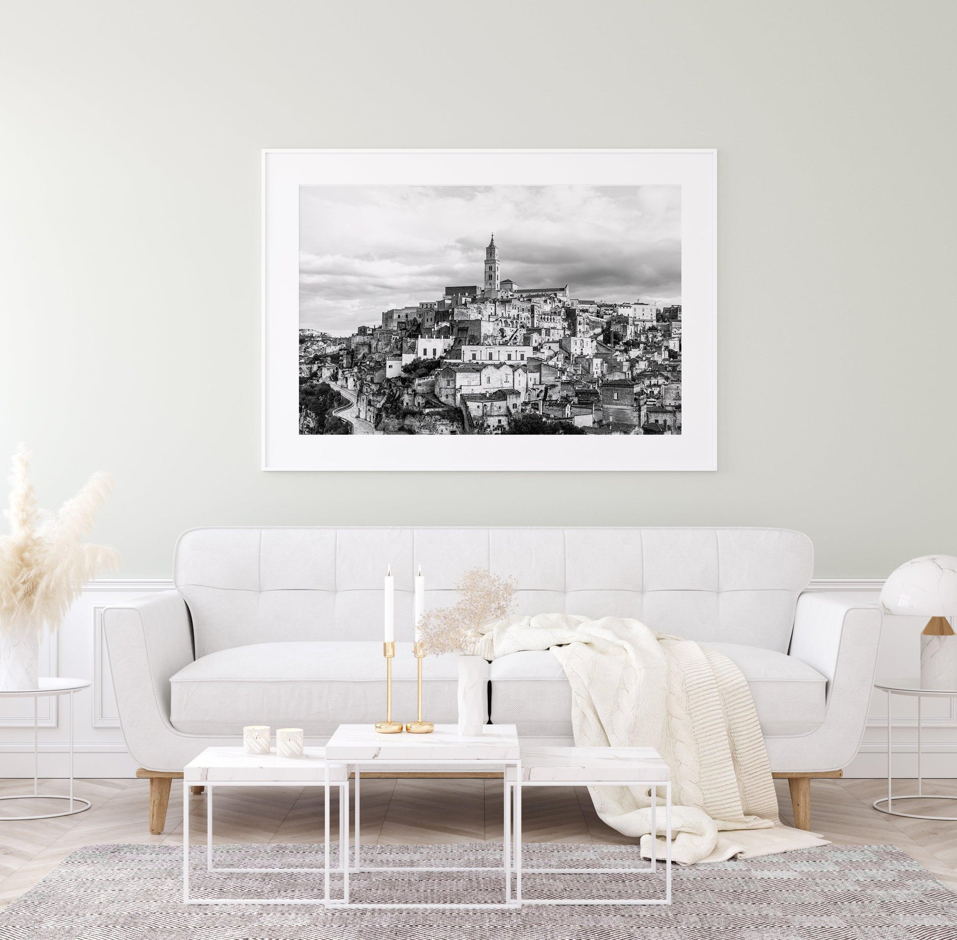 Black and White Matera Cityscape V | Italy Photography Print - Departures Print Shop