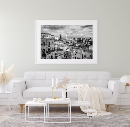 Black and White Matera Cityscape II | Italy Photography Print - Departures Print Shop