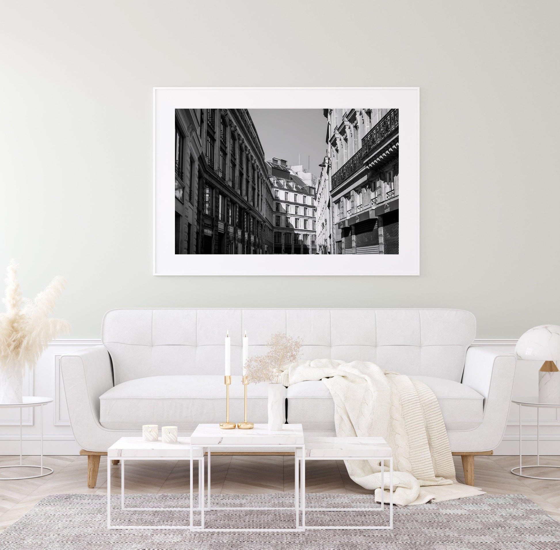 Black and White Paris Street Print - Departures Print Shop