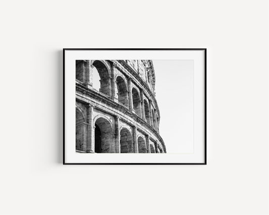 Black and White Roman Colosseum | Rome Italy Photography - Departures Print Shop