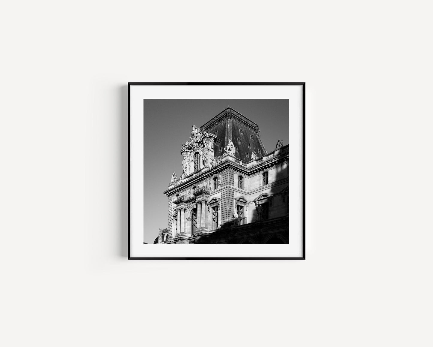 Black and White Square Louvre Museum Print I | Paris Photography Print - Departures Print Shop