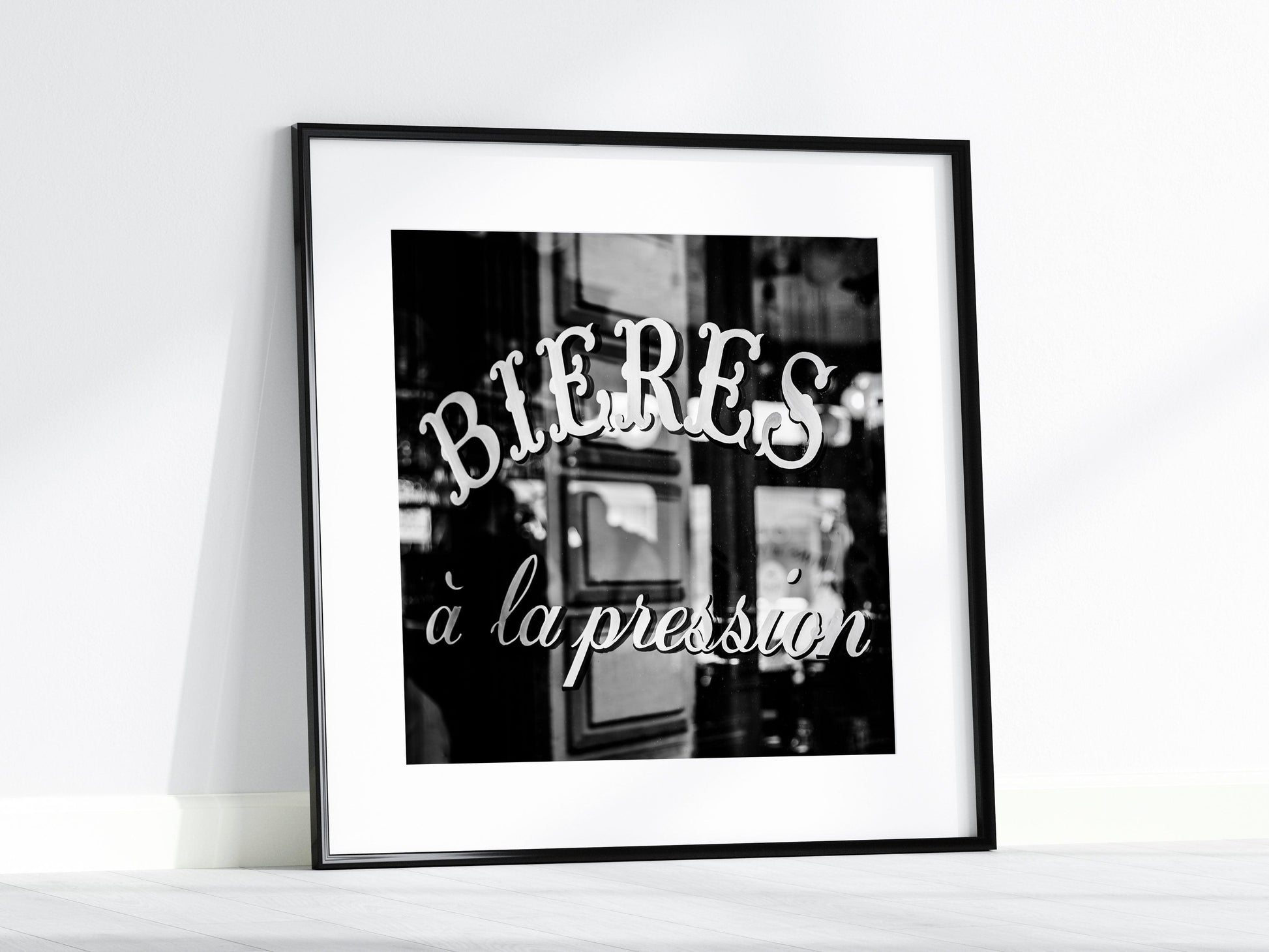 Black and White Square Paris Cafe Print | Paris Photography Print - Departures Print Shop