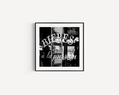 Black and White Square Paris Cafe Print | Paris Photography Print - Departures Print Shop